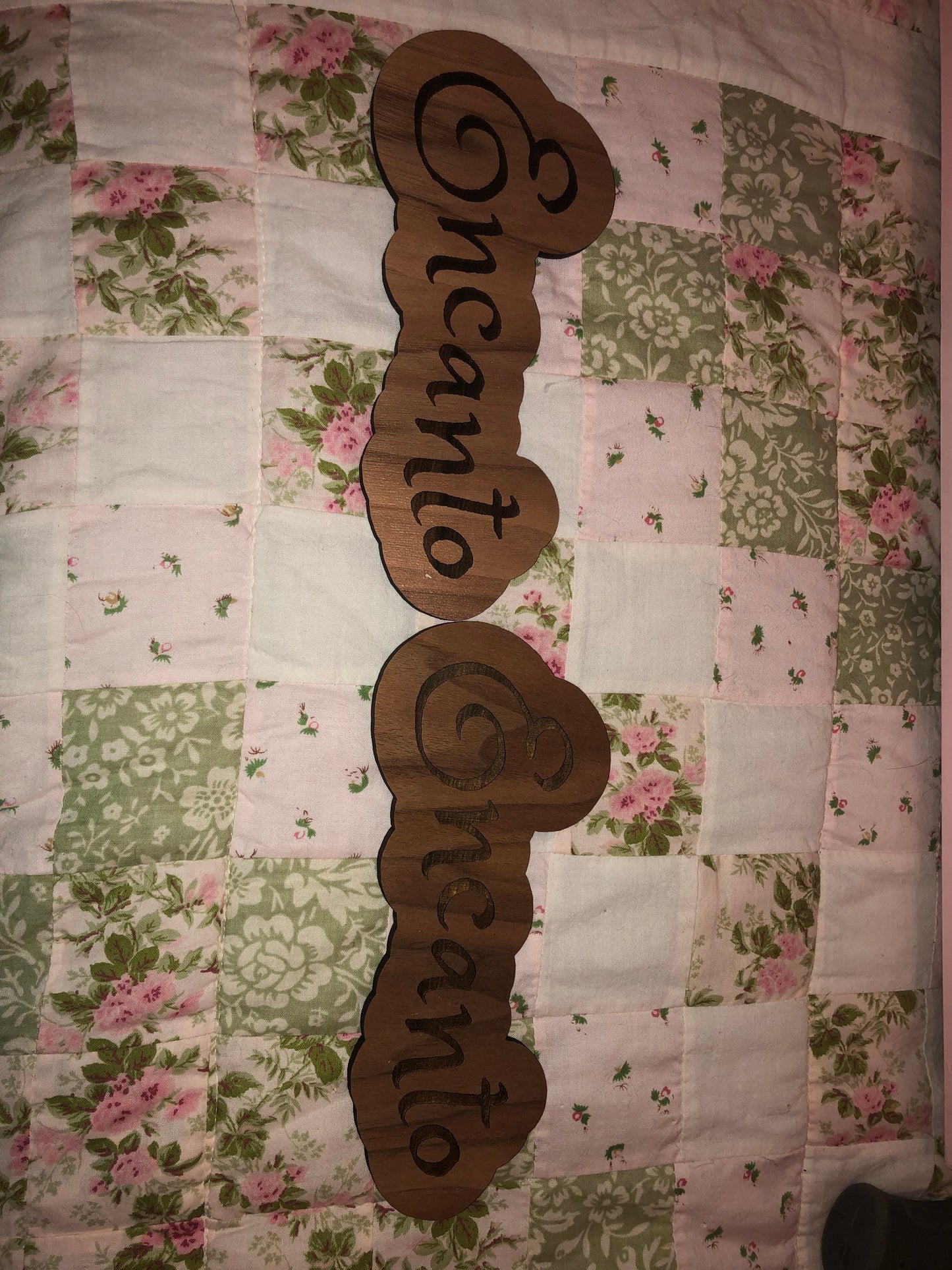 Encanto - Professional Quality Custom Laser Cut Name Plate or badge.  Real wood!