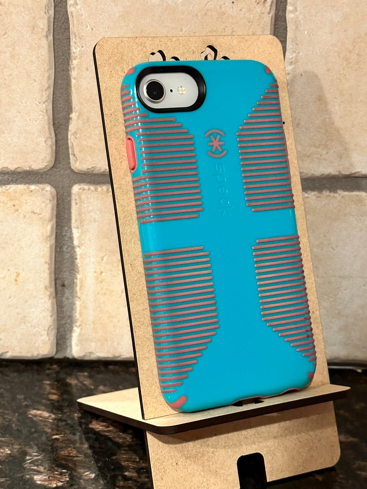 Phone/Tablet Stand - Hibiscus - Professional Quality Custom Laser Cut. Real wood!