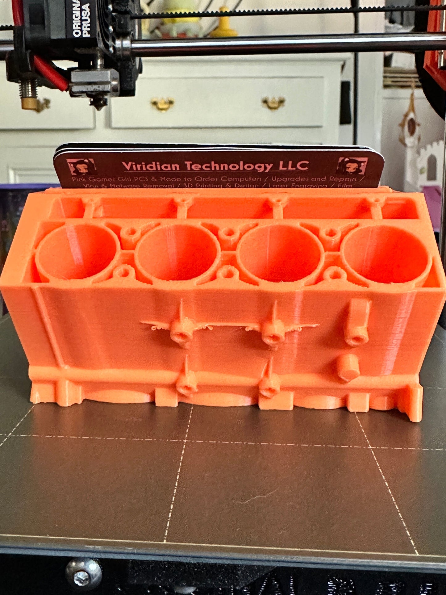 V-8 Engine Business Card Holder . 3D printed in your color choice