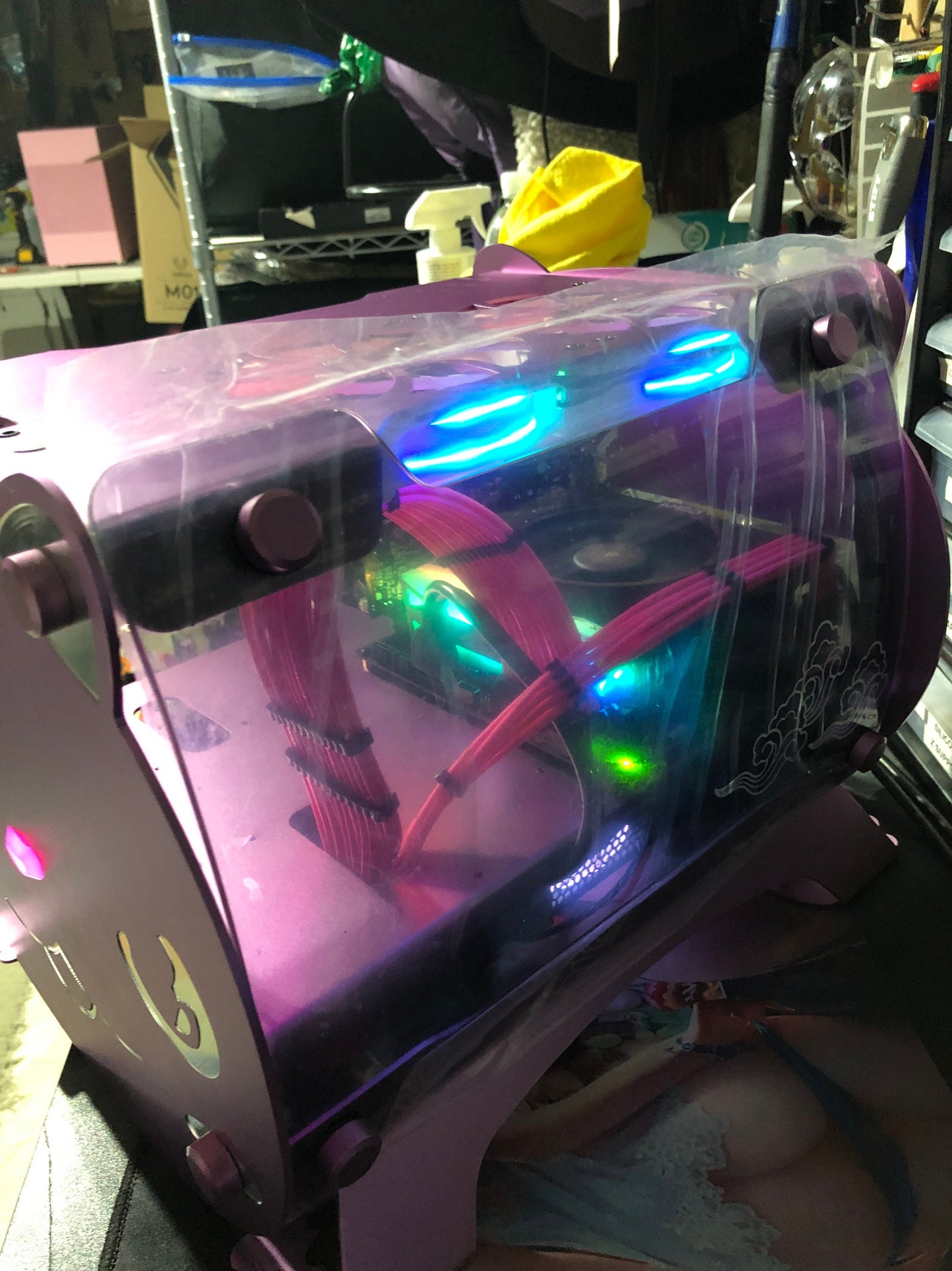 Pink Cat Gaming PC with Pink Graphics Card - Super CUTE Micro ITX