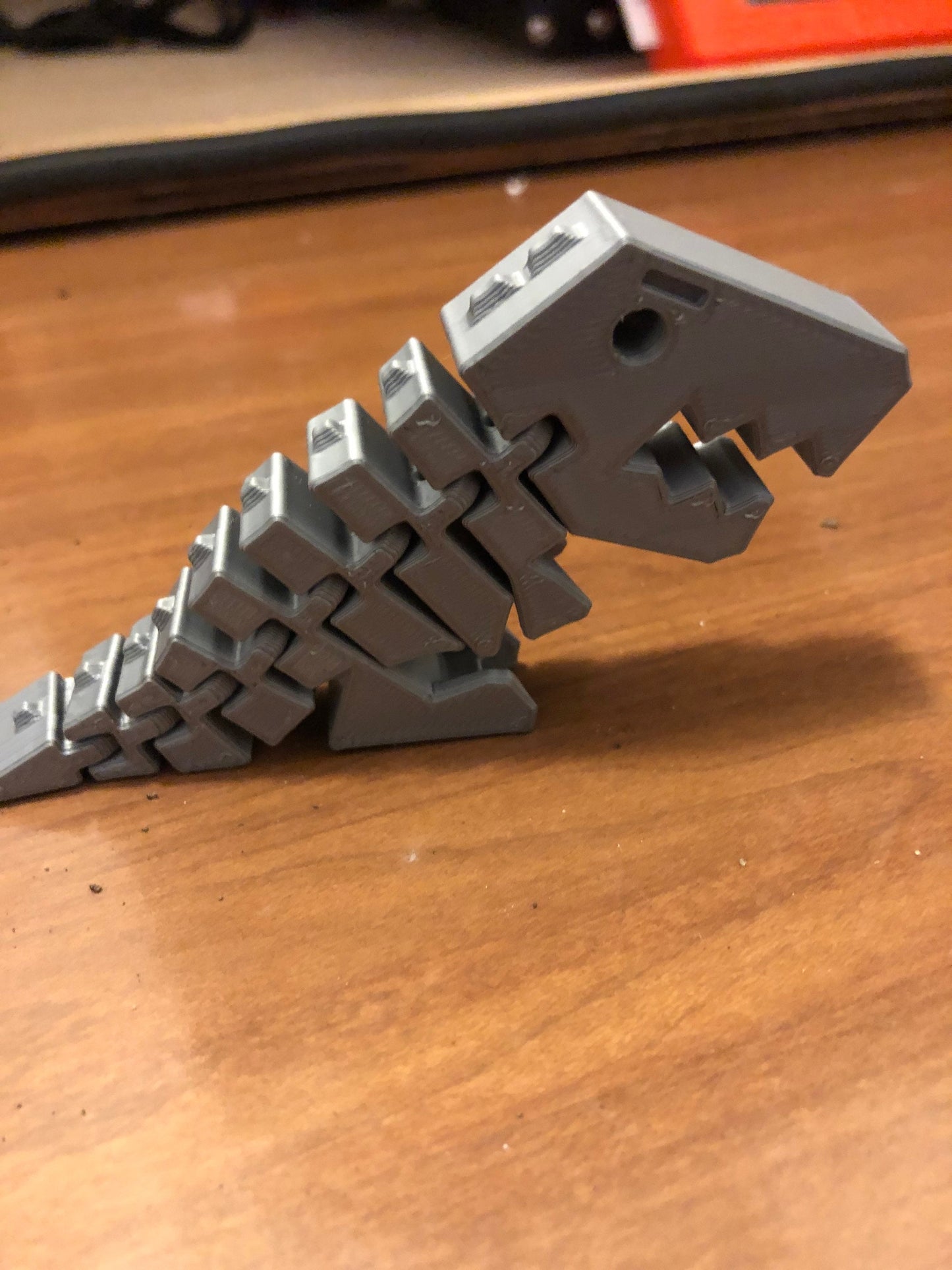 Flexi Rex with stronger links. 3D printed in your color choice. Tyrannosaurus 3D Printed Toy