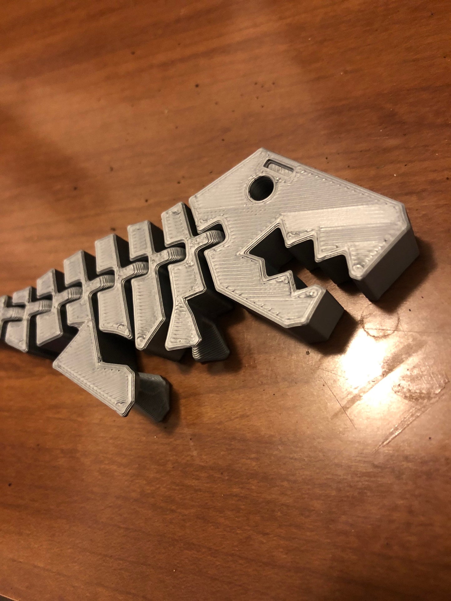 Flexi Rex with stronger links. 3D printed in your color choice. Tyrannosaurus 3D Printed Toy