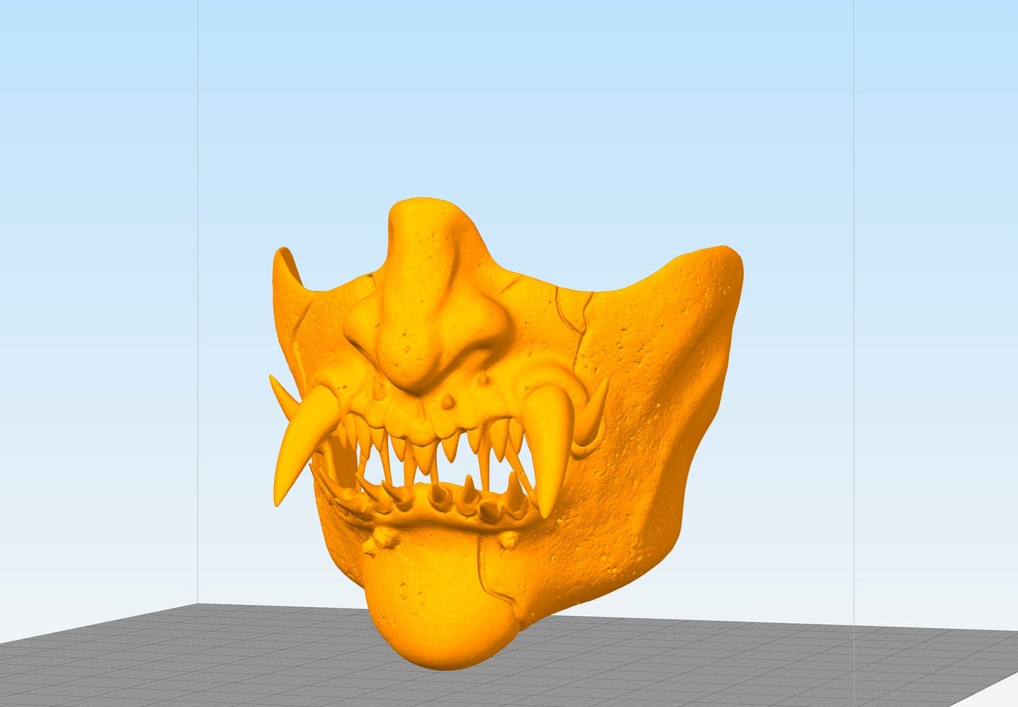 Half Mask or Half Helmet (Halloween / Dress Up or Cosplay) 3D Printing Service in PLA plastic - Custom Size & Color - Send us the STL -