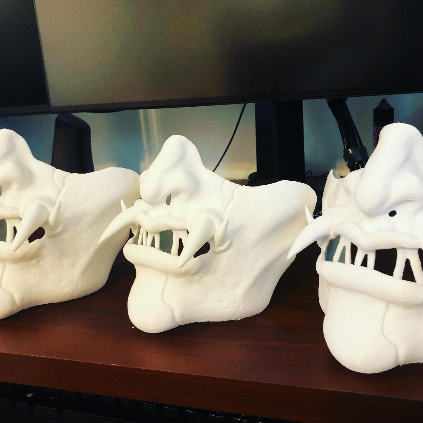 Half Mask or Half Helmet (Halloween / Dress Up or Cosplay) 3D Printing Service in PLA plastic - Custom Size & Color - Send us the STL -