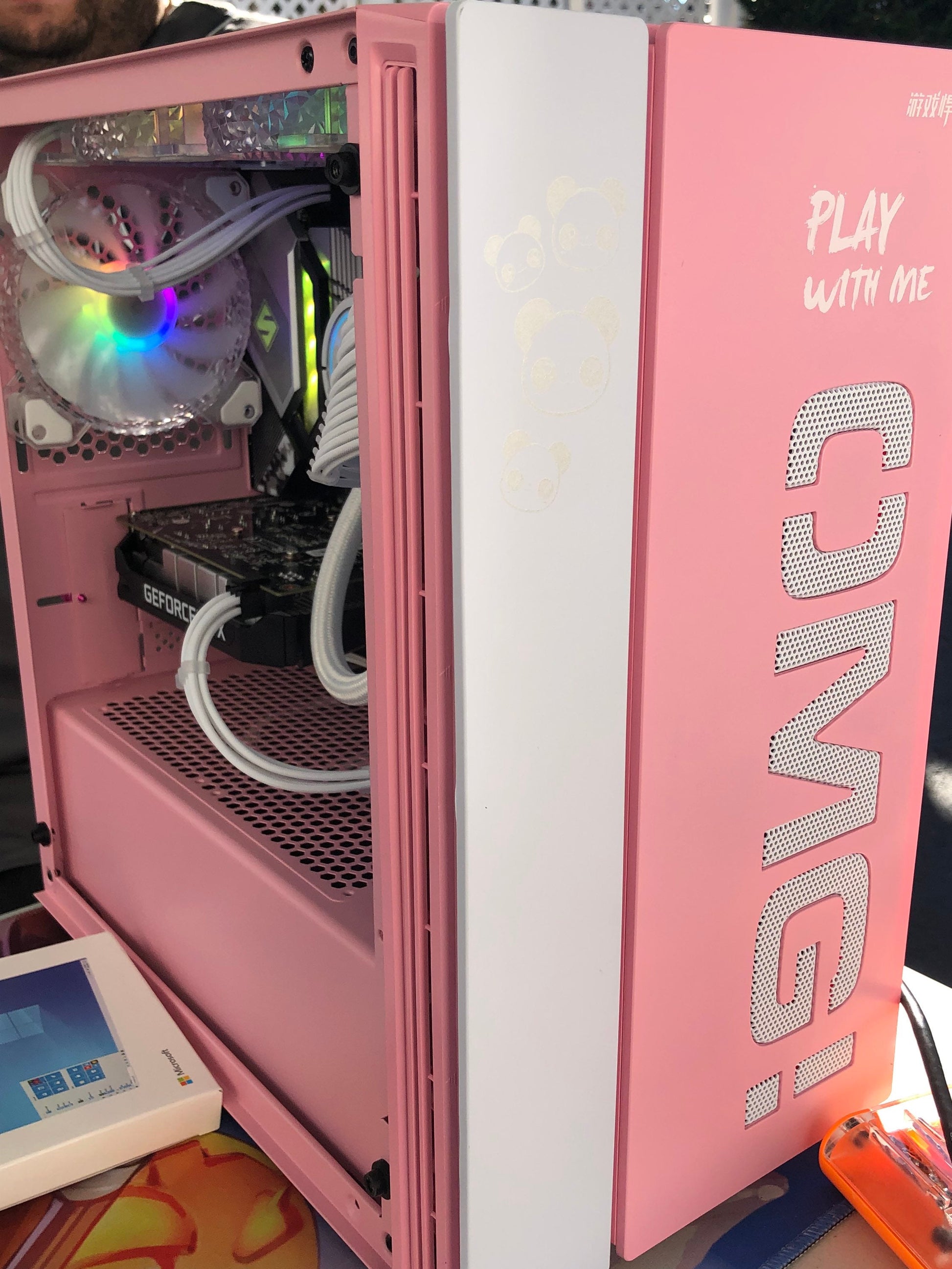 CUTE Panda OMG - The Panda Gaming Computer - Mint, Pink, Red, Black Co ...