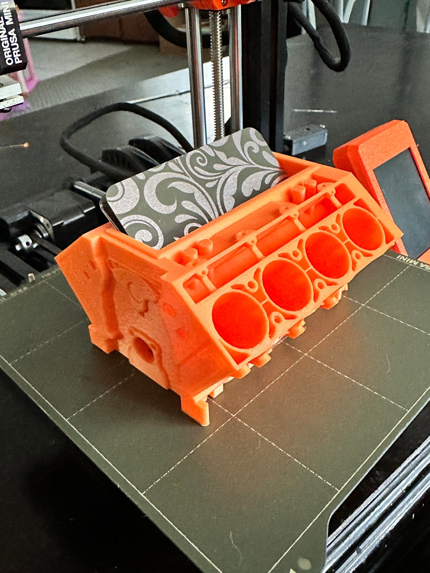 V-8 Engine Business Card Holder  . 3D printed in your color choice