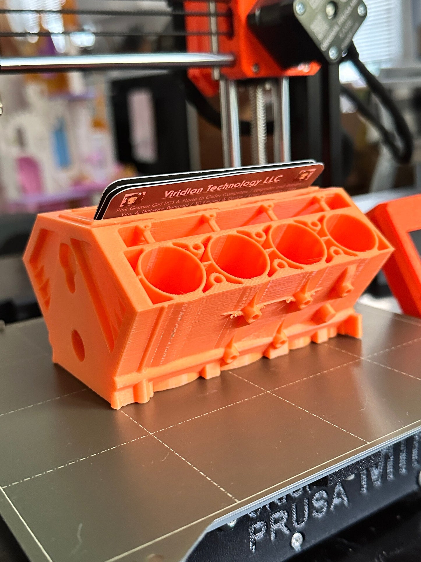 V-8 Engine Business Card Holder  . 3D printed in your color choice
