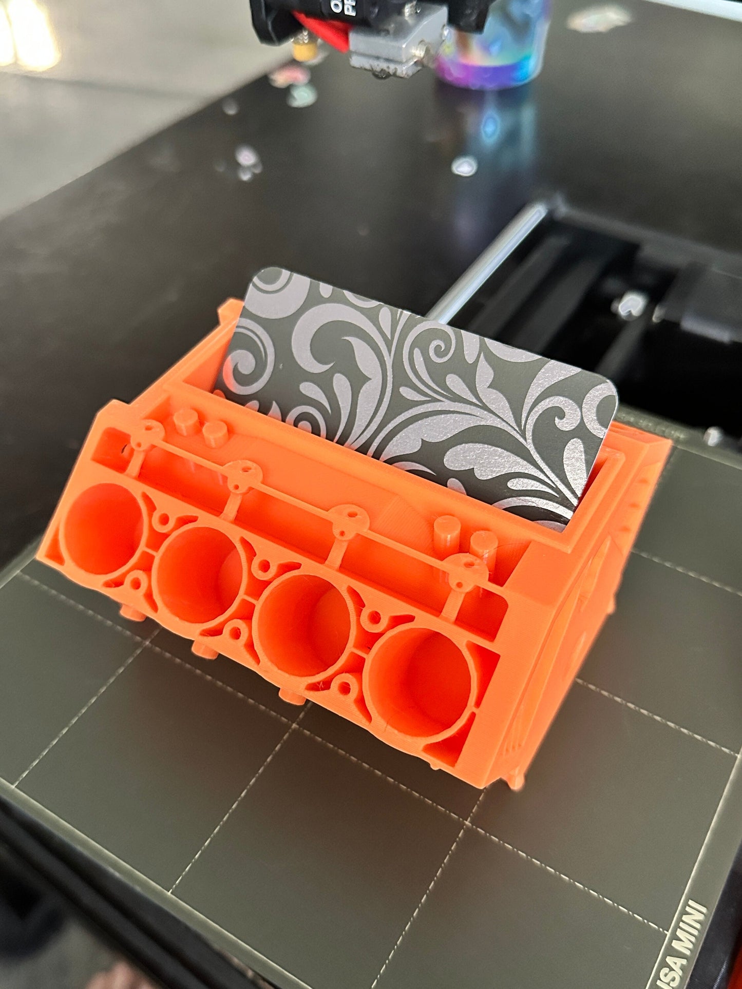 V-8 Engine Business Card Holder  . 3D printed in your color choice