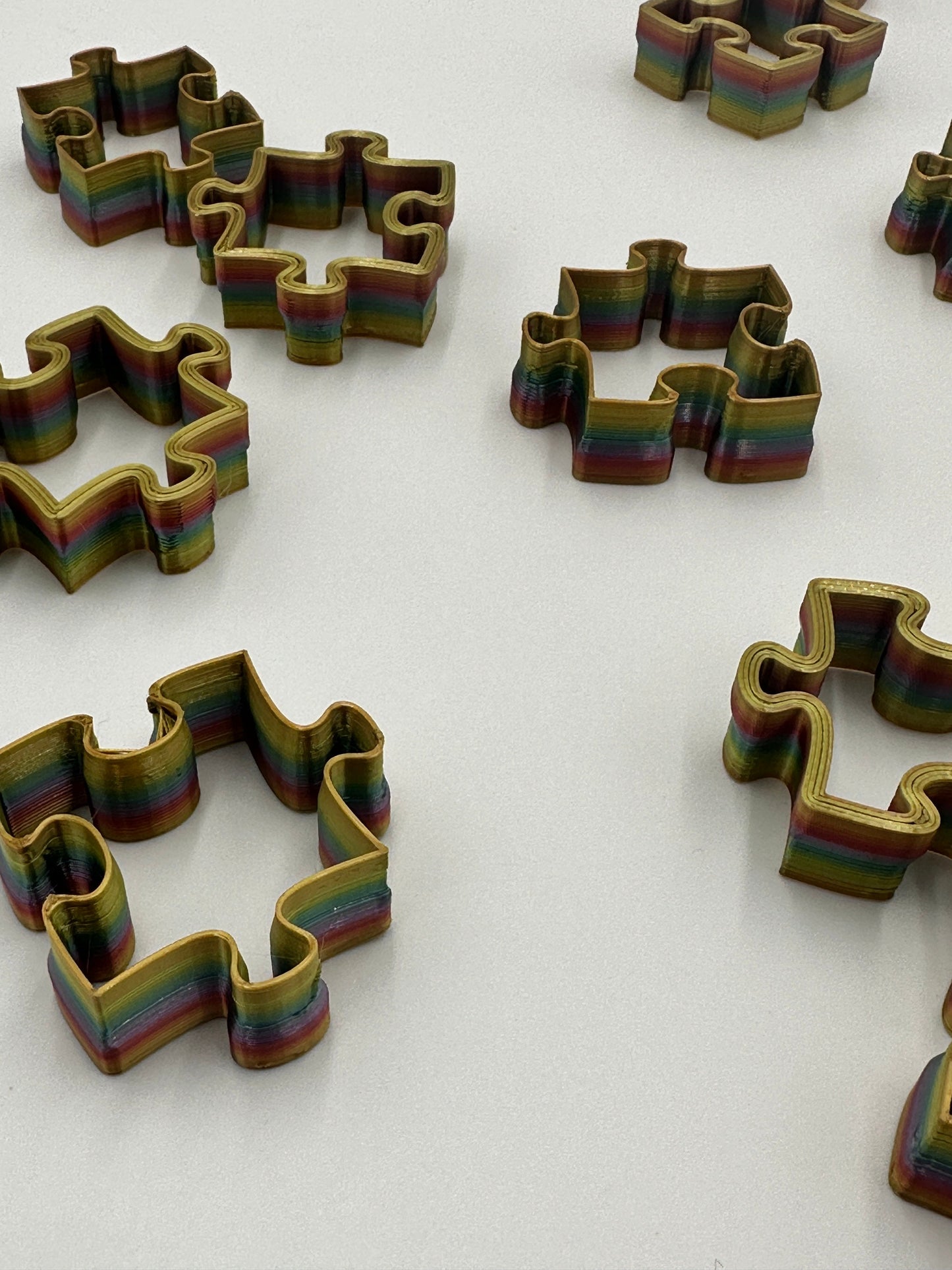 Puzzle  Cookie Cutter  . ~ 3D printed in your color and/or size choice. 3D Printed Toy / Holiday Christmas Cookie Cutter!