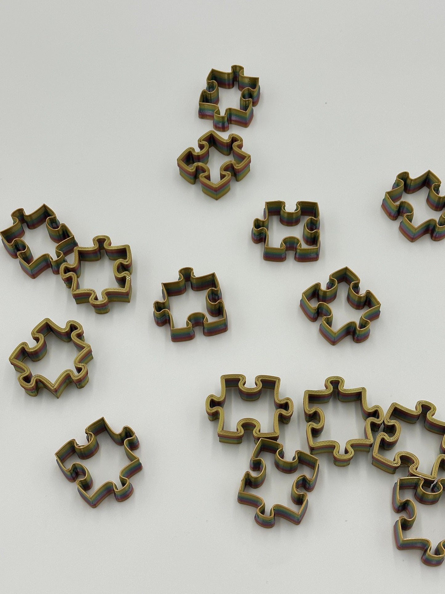 Puzzle  Cookie Cutter  . ~ 3D printed in your color and/or size choice. 3D Printed Toy / Holiday Christmas Cookie Cutter!