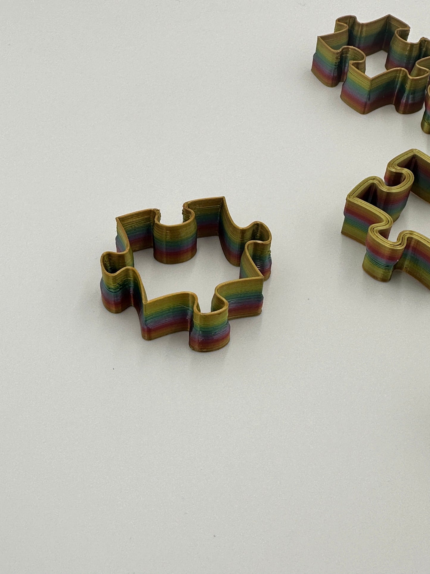 Puzzle  Cookie Cutter  . ~ 3D printed in your color and/or size choice. 3D Printed Toy / Holiday Christmas Cookie Cutter!