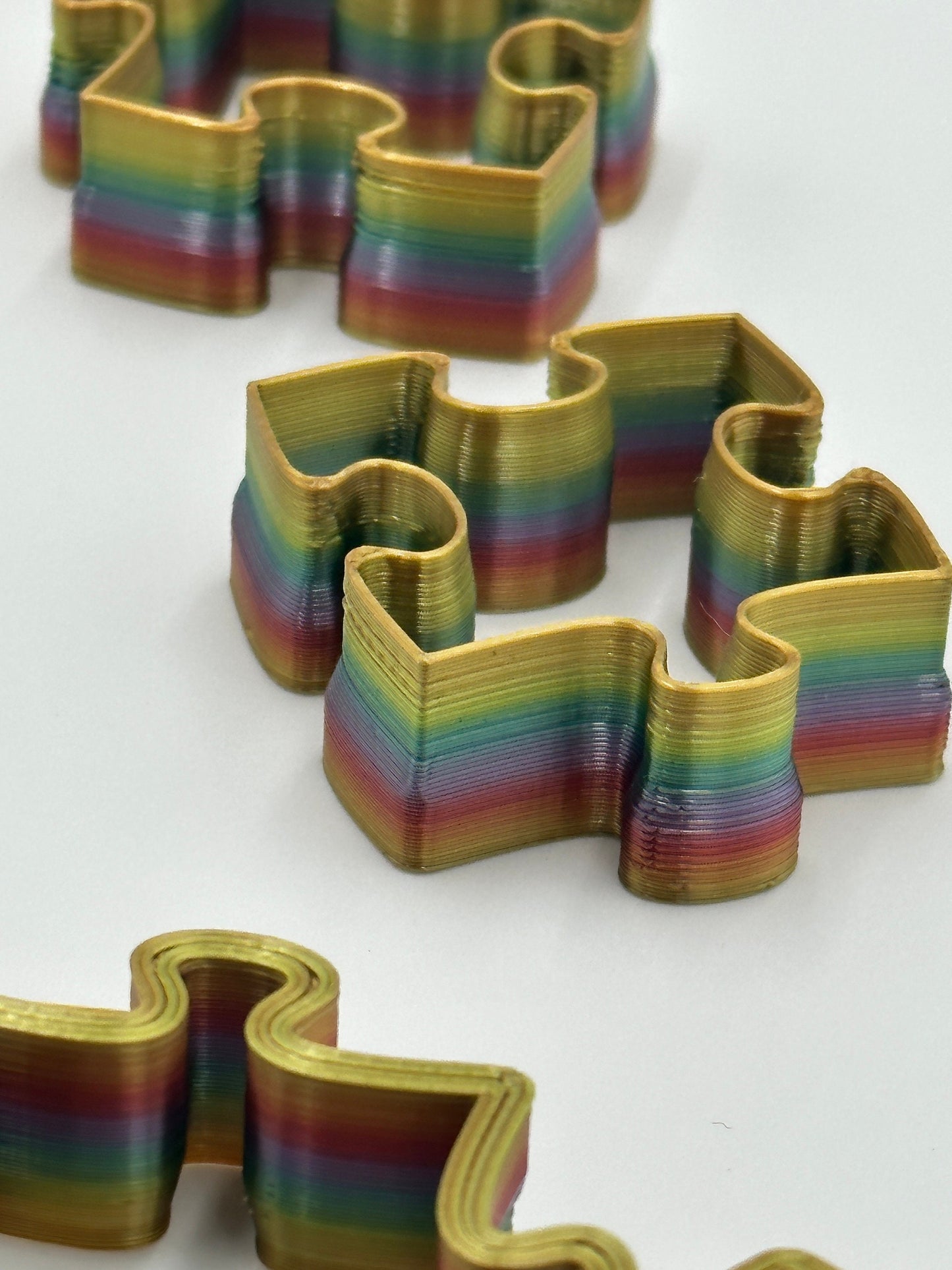 Puzzle  Cookie Cutter  . ~ 3D printed in your color and/or size choice. 3D Printed Toy / Holiday Christmas Cookie Cutter!