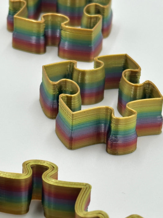 Puzzle  Cookie Cutter  . ~ 3D printed in your color and/or size choice. 3D Printed Toy / Holiday Christmas Cookie Cutter!